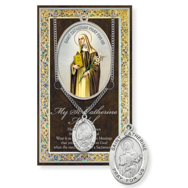 Saint Catherine Biography Pamphlet and Patron Saint Medal