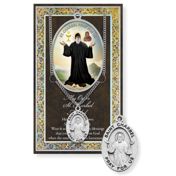 Saint Charbel Biography Pamphlet and Patron Saint Medal