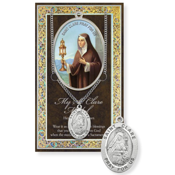 Saint Clare Biography Pamphlet and Patron Saint Medal