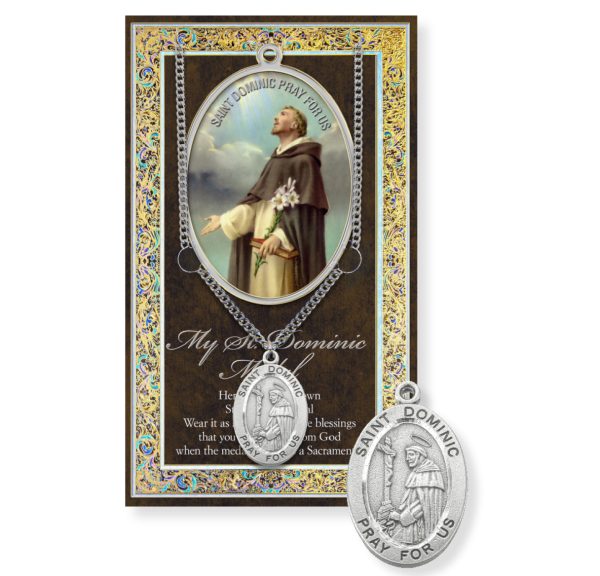 Saint Dominic Biography Pamphlet and Patron Saint Medal