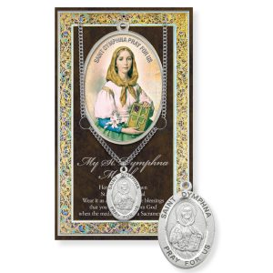 Saint Dymphna Biography Pamphlet and Patron Saint Medal