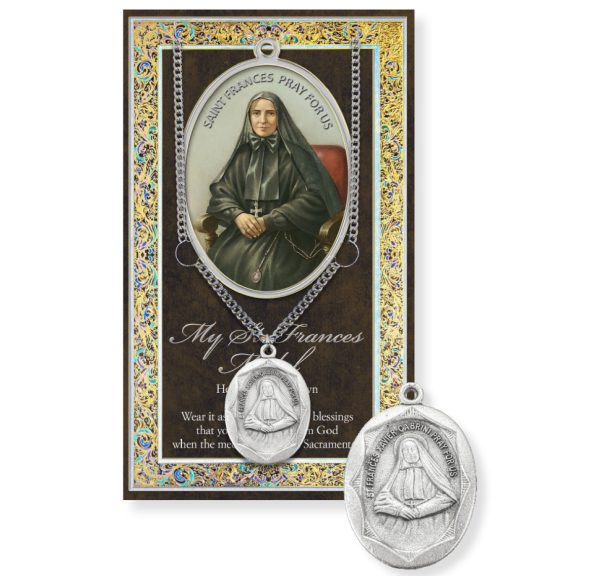 St. Francis Cabrini Biography Folder and Patron Saint Medal