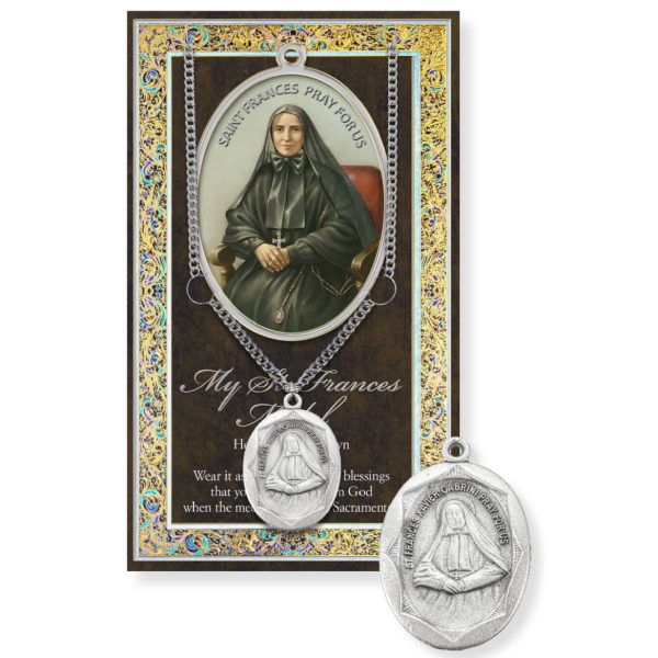 St. Francis Cabrini Biography Folder and Patron Saint Medal