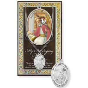 Saint Gregory the Great Biography Pamphlet and Patron Saint Medal