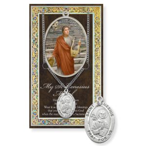 Saint Genesius Biography Pamphlet and Patron Saint Medal