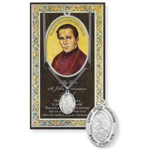 St. John Neuman Biography Folder and Patron Saint Medal