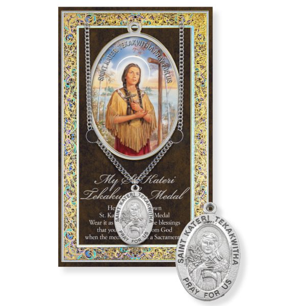Saint Kateri Tekakwitha Biography Pamphlet and Patron Saint Medal