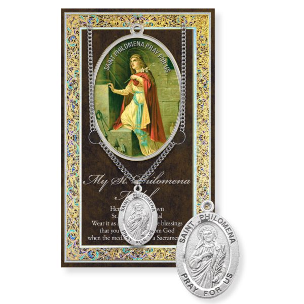 Saint Philomena Biography Pamphlet and Patron Saint Medal