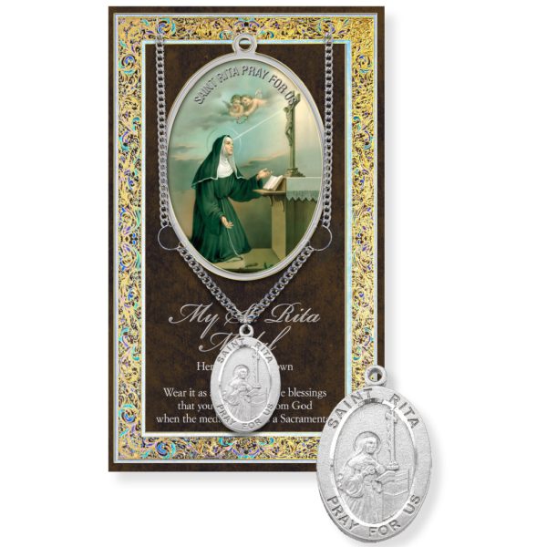 St. Rita Medal with 18” Chain and Biography Pamphlet