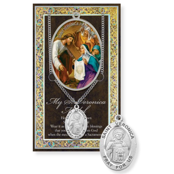 Saint Veronica Biography Pamphlet and Patron Saint Medal