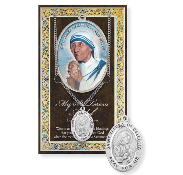 Saint Teresa of Calcutta Biography Pamphlet and Patron Saint Medal