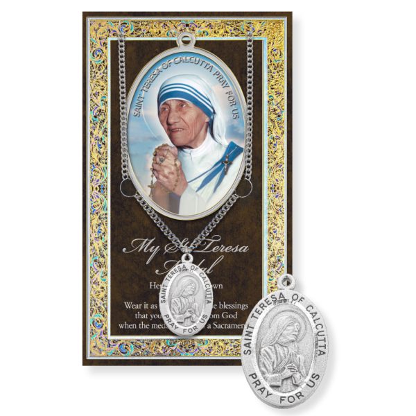 Saint Teresa of Calcutta Biography Pamphlet and Patron Saint Medal