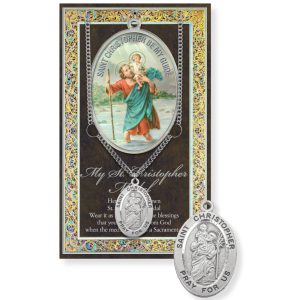 Saint Christopher Biography Pamphlet and Patron Saint Medal