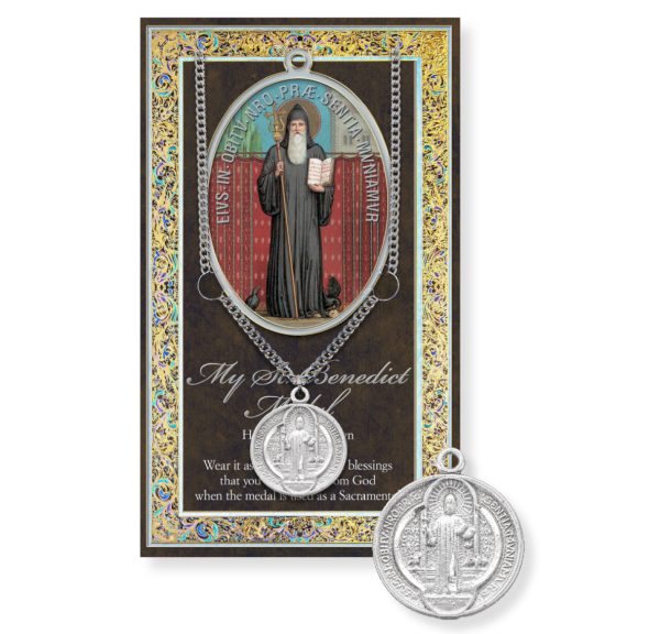 Saint Benedict Biography Pamphlet and Patron Saint Medal