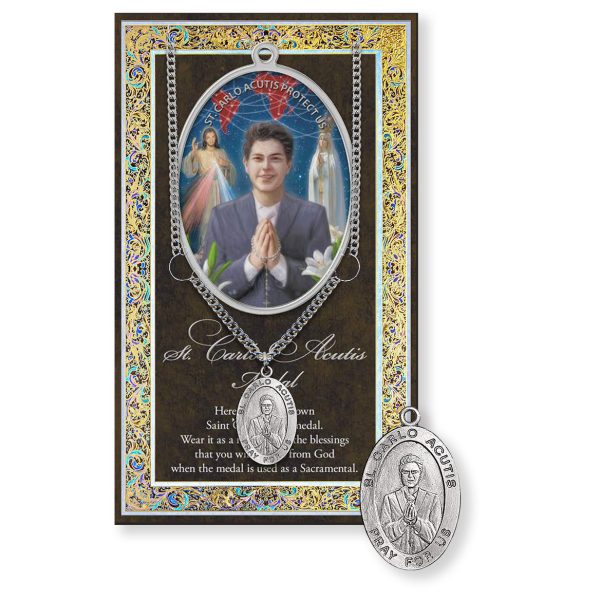 St. Carlo Acustis Biography Folder and Patron Saint Medal