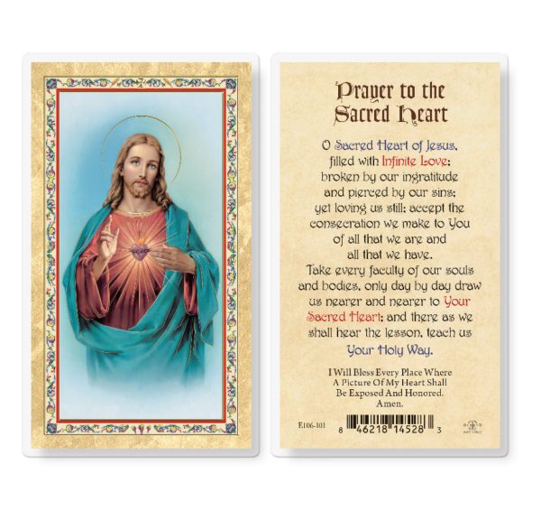 Prayer to the Sacred Heart Gold-Stamped Laminated Prayer Card (pack of 25)