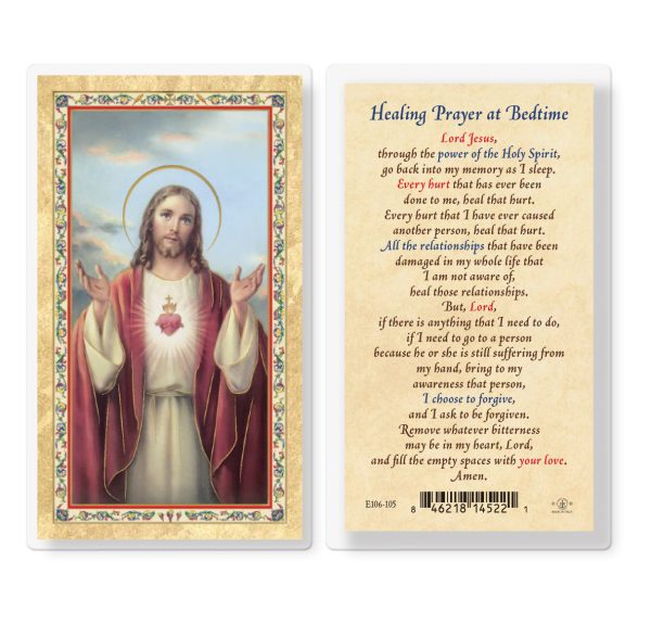 Healing Prayer at Bedtime Gold-Stamped Laminated Prayer Card (pack of 25)