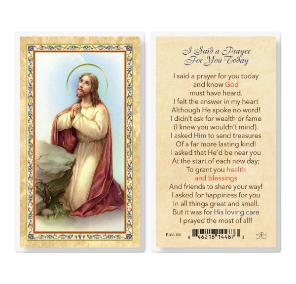 I Said a Prayer For You Today Gold-Stamped Laminated Prayer Card (pack of 25)