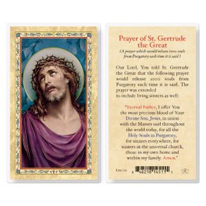 Prayer for Souls in Purgatory Gold-Stamped Laminated Prayer Card (pack of 25)