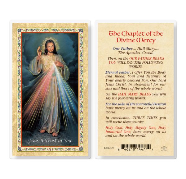 Chaplet of the Divine Mercy Gold-Stamped Laminated Prayer Card (pack of 25)