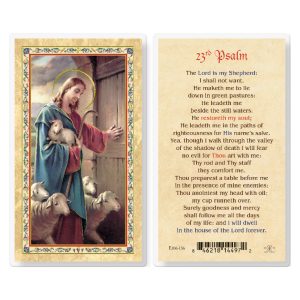 Twenty Third Psalm - Good Shepherd Gold-Stamped Laminated Prayer Card (pack of 25)