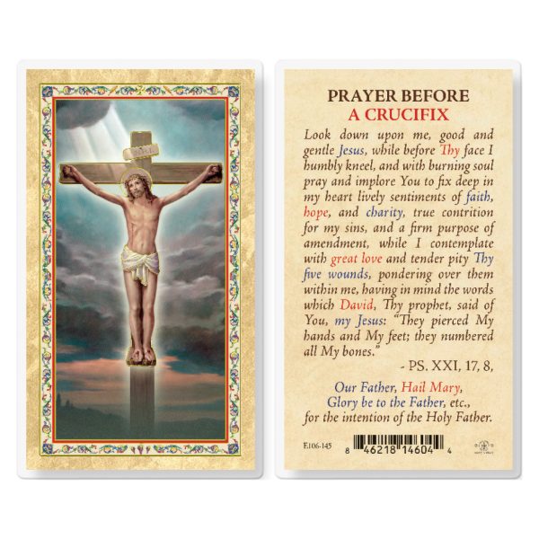 Prayer Before a Crucifix Gold-Stamped Laminated Prayer Card (pack of 25)