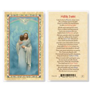 Safely Home Gold-Stamped Laminated Prayer Card (pack of 25)