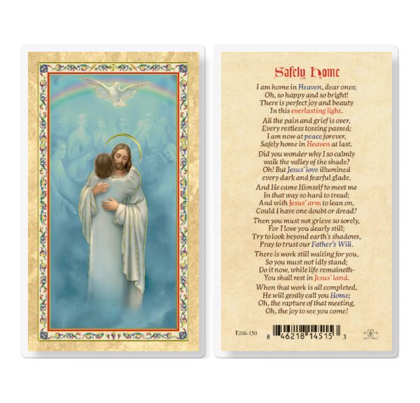 Safely Home Gold-Stamped Laminated Prayer Card (pack of 25)