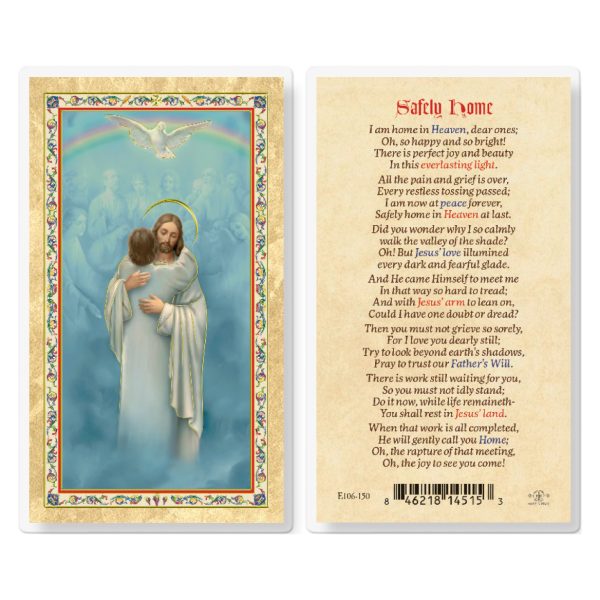 Safely Home Gold-Stamped Laminated Prayer Card (pack of 25)