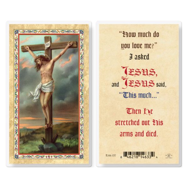 I Asked Jesus Crucifixion Gold-Stamped Laminated Prayer Card (pack of 25)