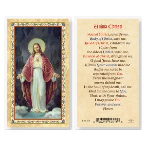 Anima Christi-Sacred Heart of Jesus Gold-Stamped Laminated Prayer Card (pack of 25)