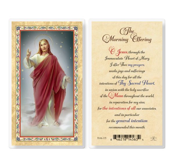 The Morning Offering Gold-Stamped Laminated Prayer Card (pack of 25)