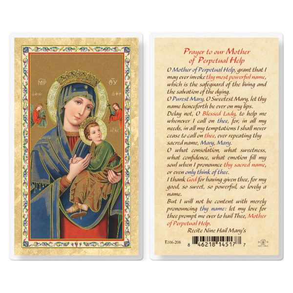 Our Lady of Perpetual Gold-Stamped Laminated Prayer Card (pack of 25)