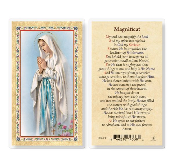Magnificat - Our Lady of Lourdes Gold-Stamped Laminated Prayer Card (pack of 25)