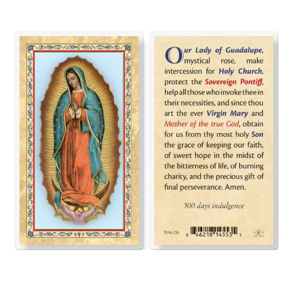 Prayer to Our Lady of Guadalupe Gold-Stamped Laminated Prayer Card (pack of 25)