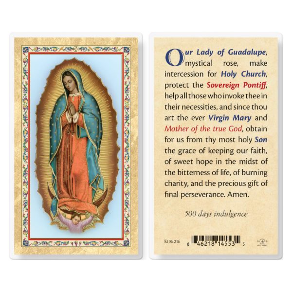 Prayer to Our Lady of Guadalupe Gold-Stamped Laminated Prayer Card (pack of 25)