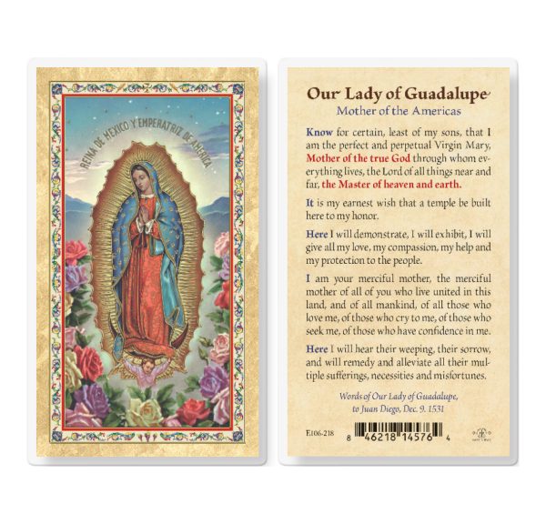 Our Lady of Guadalupe - Mother Gold-Stamped Laminated Prayer Card (pack of 25)