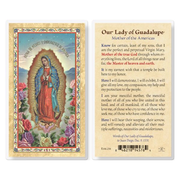 Our Lady of Guadalupe - Mother Gold-Stamped Laminated Prayer Card (pack of 25)