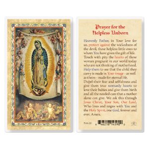 Prayer for the Helpless Unborn Gold-Stamped Laminated Prayer Card (pack of 25)