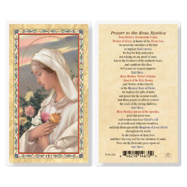 Rose Mystica Gold-Stamped Laminated Prayer Card (pack of 25)