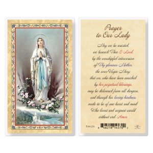 Prayer to Our Lady of Lourdes Gold-Stamped Laminated Prayer Card (pack of 25)