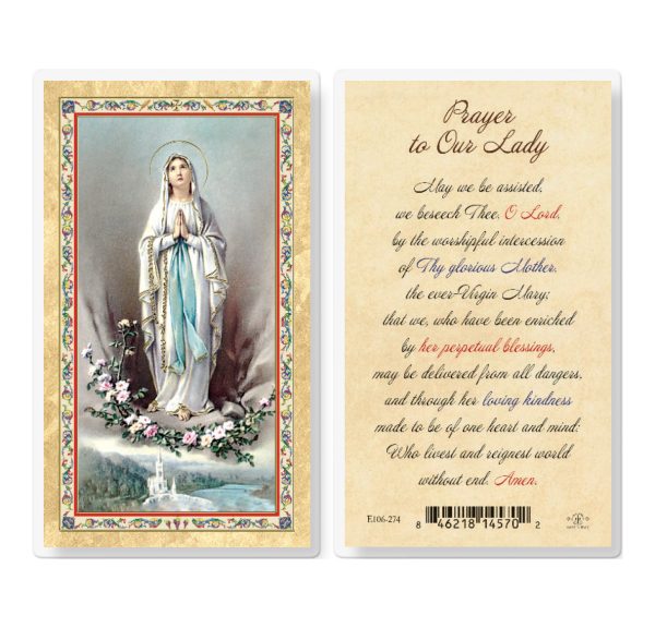 Prayer to Our Lady of Lourdes Gold-Stamped Laminated Prayer Card (pack of 25)