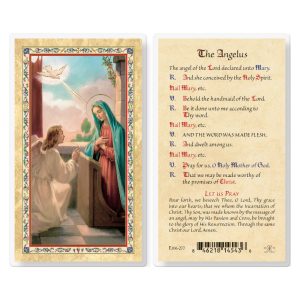 Angelus Prayer - Annunciation Gold-Stamped Laminated Prayer Card (pack of 25)