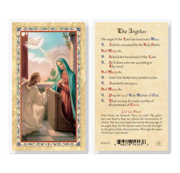 Angelus Prayer - Annunciation Gold-Stamped Laminated Prayer Card (pack of 25)