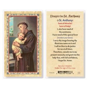 Prayer to St. Anthony Gold-Stamped Laminated Prayer Card (pack of 25)