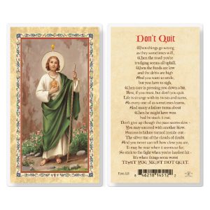 St. Jude - Don't Quit Gold-Stamped Laminated Prayer Card (pack of 25)