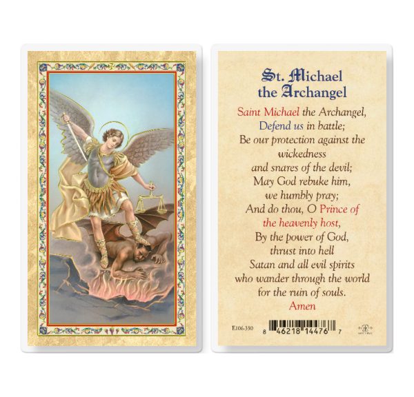 Prayer to St. Michael Gold-Stamped Laminated Prayer Card (pack of 25)