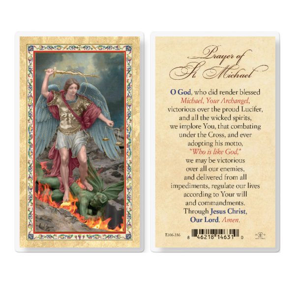 Prayer to St. Michael Gold-Stamped Laminated Prayer Card (pack of 25)
