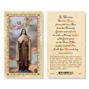 St. Theresa - Pick Me a Rose Gold-Stamped Laminated Prayer Card (pack of 25)