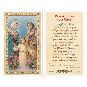 Holy Family Gold-Stamped Laminated Prayer Card (pack of 25)